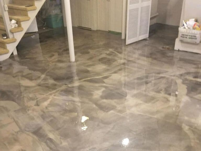 Gray Marble Metallic Basement