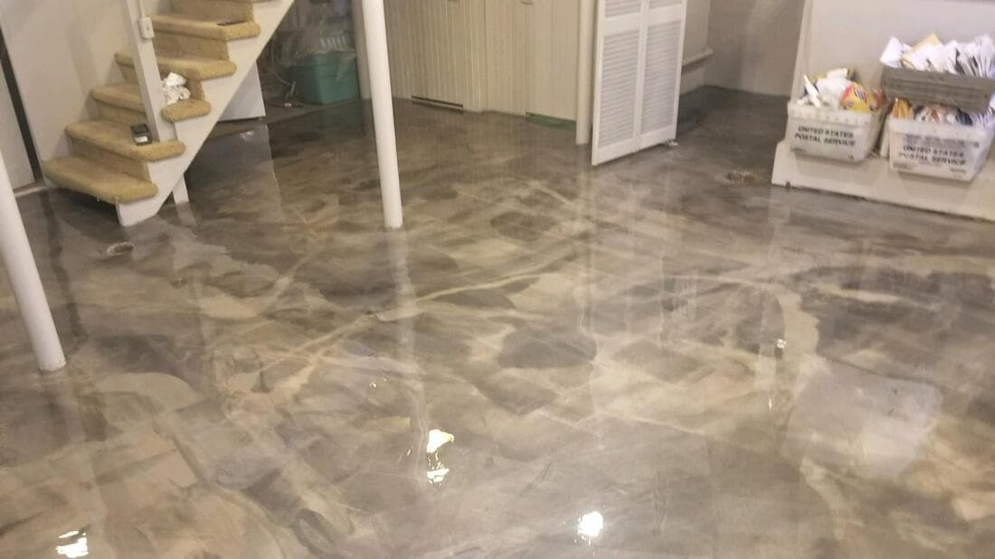 Gray Marble Metallic Basement
